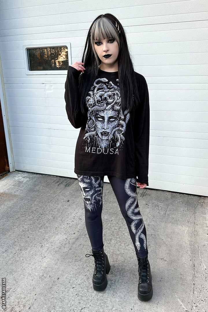 Heavy Metal Medusa Leggings - womens bottoms - VampireFreaks - VampireFreaks