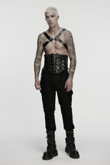 mens vegan leather o-ring gothic harness