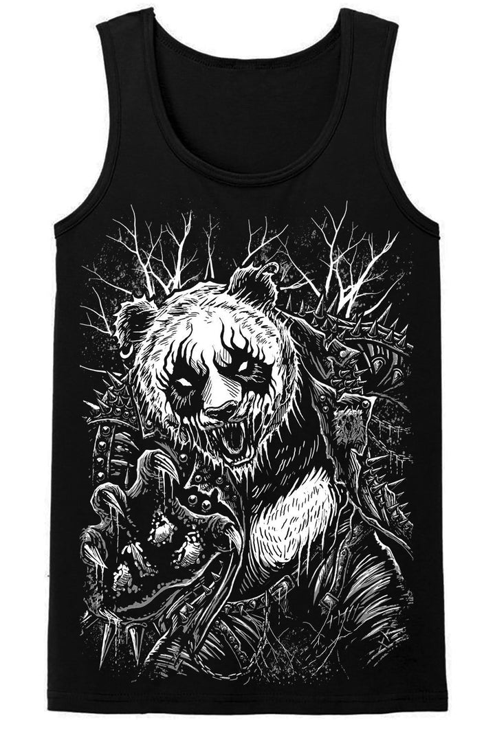 heavy metal panda bear tank top