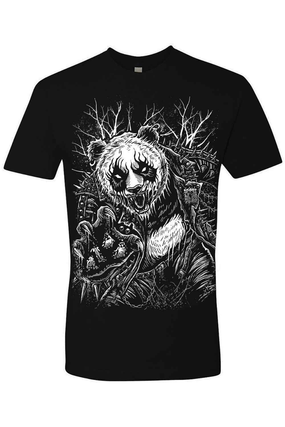 short sleeve heavy metal panda bear tshirt