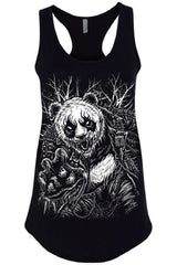 womens heavy metal panda bear tank top