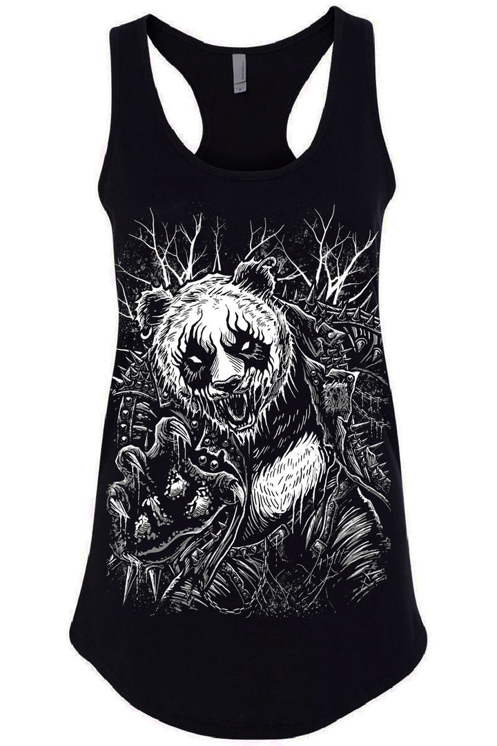 womens heavy metal panda bear tank top