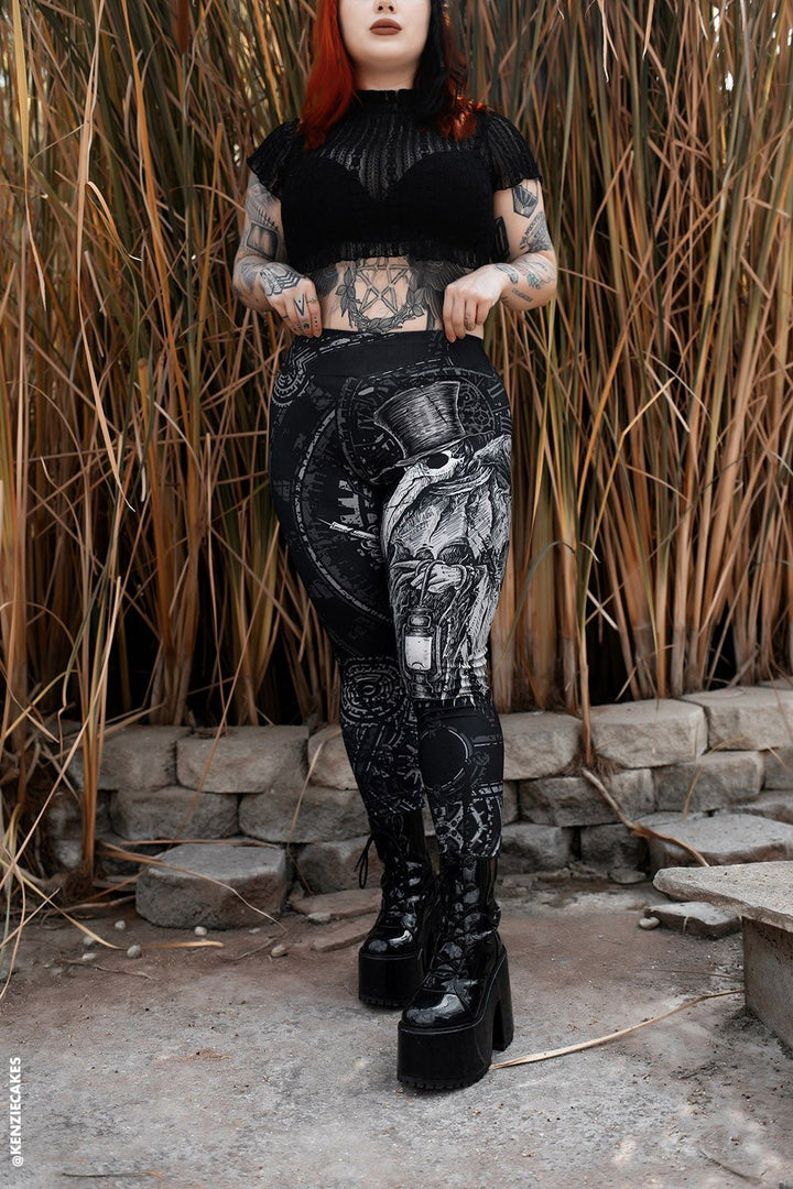 Heavy Metal Plague Doctor Leggings - womens bottoms - VampireFreaks - VampireFreaks