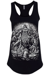 cotton blend tank top with zombie print 