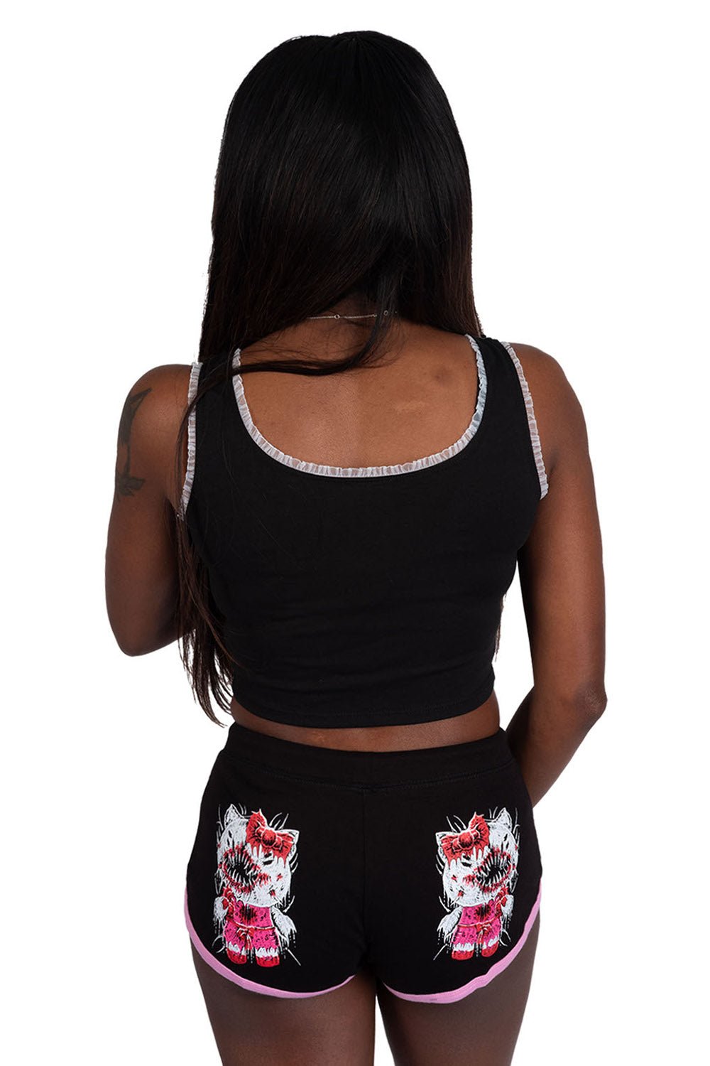 Hell Kitty Short Shorts [VampireFreaks X Too Fast] - womens bottoms - VampireFreaks - VampireFreaks