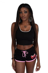 Hell Kitty Short Shorts [VampireFreaks X Too Fast] - womens bottoms - VampireFreaks - VampireFreaks