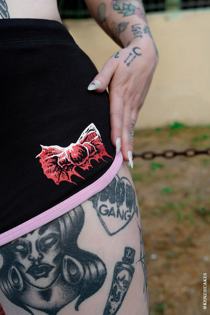 Hell Kitty Short Shorts [VampireFreaks X Too Fast] - womens bottoms - VampireFreaks - VampireFreaks