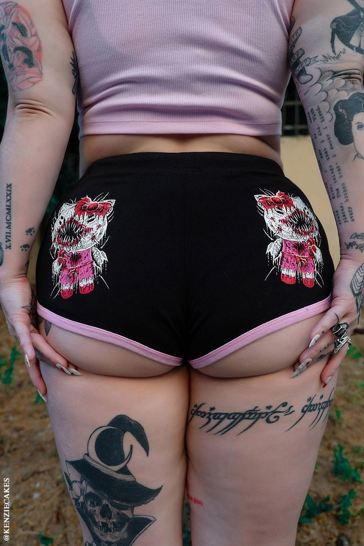 Hell Kitty Short Shorts [VampireFreaks X Too Fast] - womens bottoms - VampireFreaks - VampireFreaks