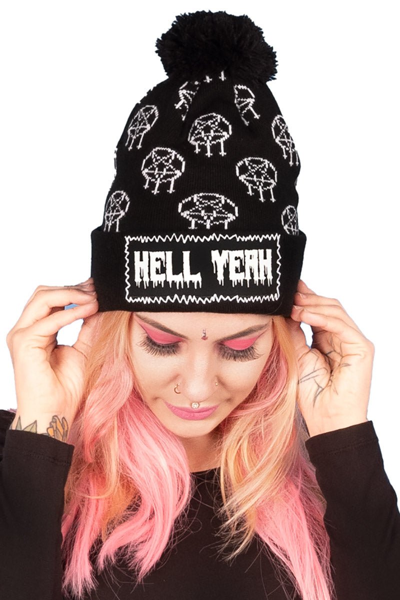 Hell Yeah Beanie - hats & scarves & headwear - VampireFreaks - Too Fast