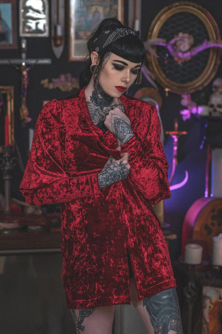 Hellfire Cardigan [RED] - womens outerwear - VampireFreaks - Lively Ghosts