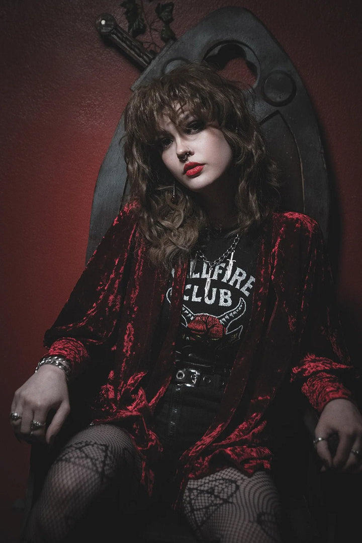 Hellfire Cardigan [RED] - womens outerwear - VampireFreaks - Lively Ghosts