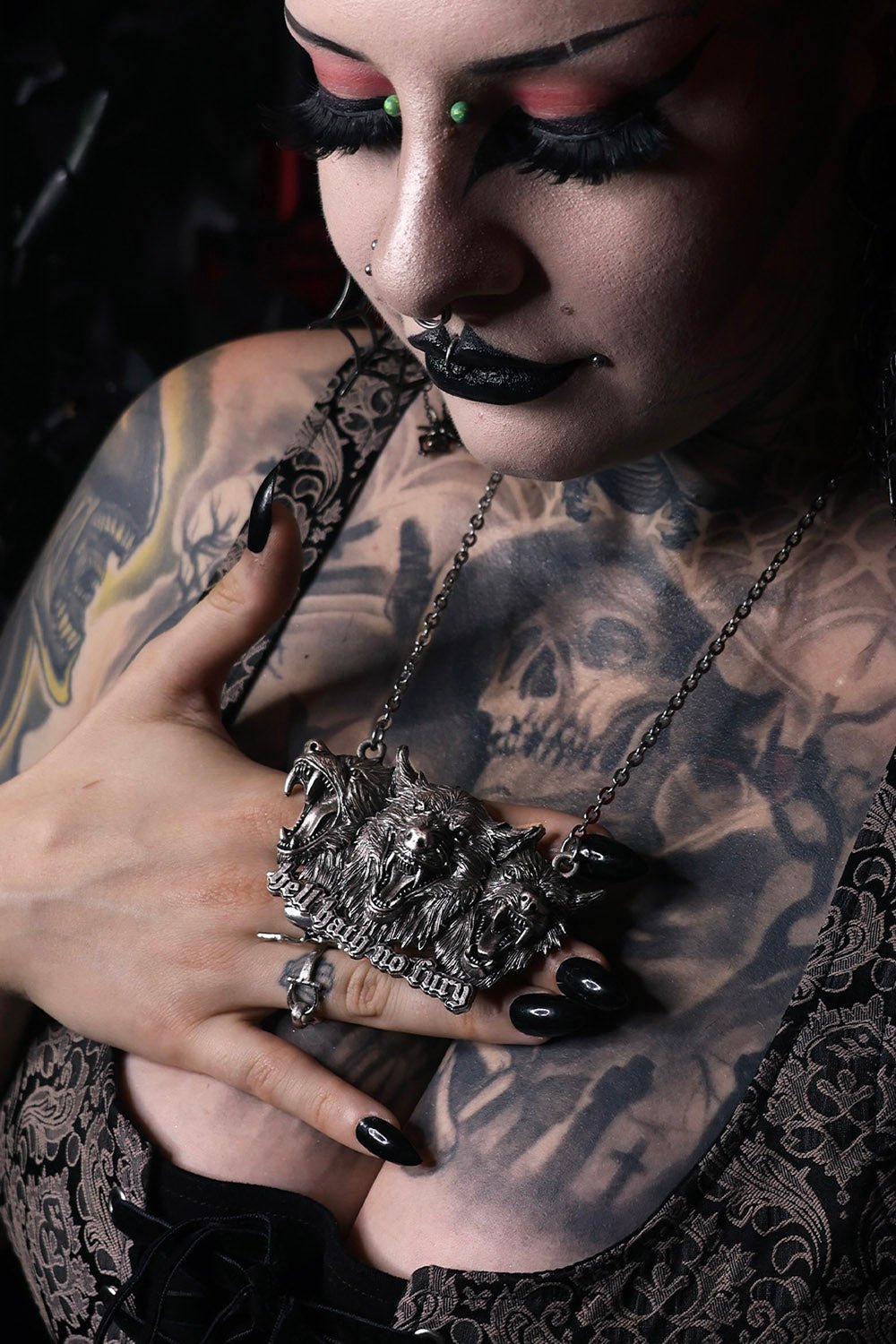 Hellhound Necklace [Mother of Hades x VampireFreaks] - jewelry - VampireFreaks - VampireFreaks