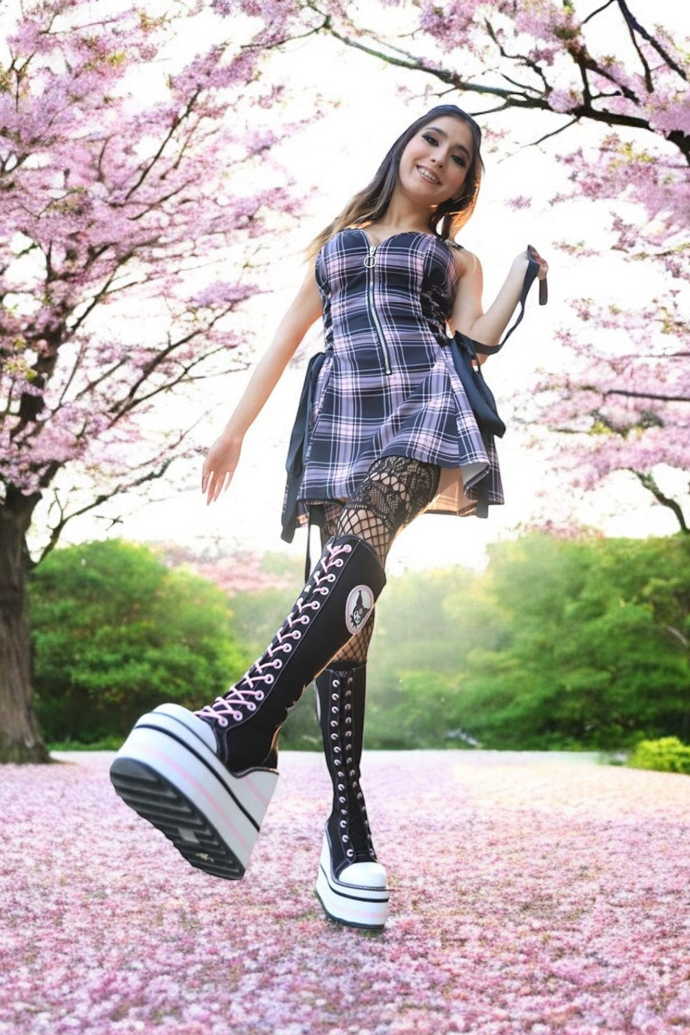 womens kawaii goth high top sneakers