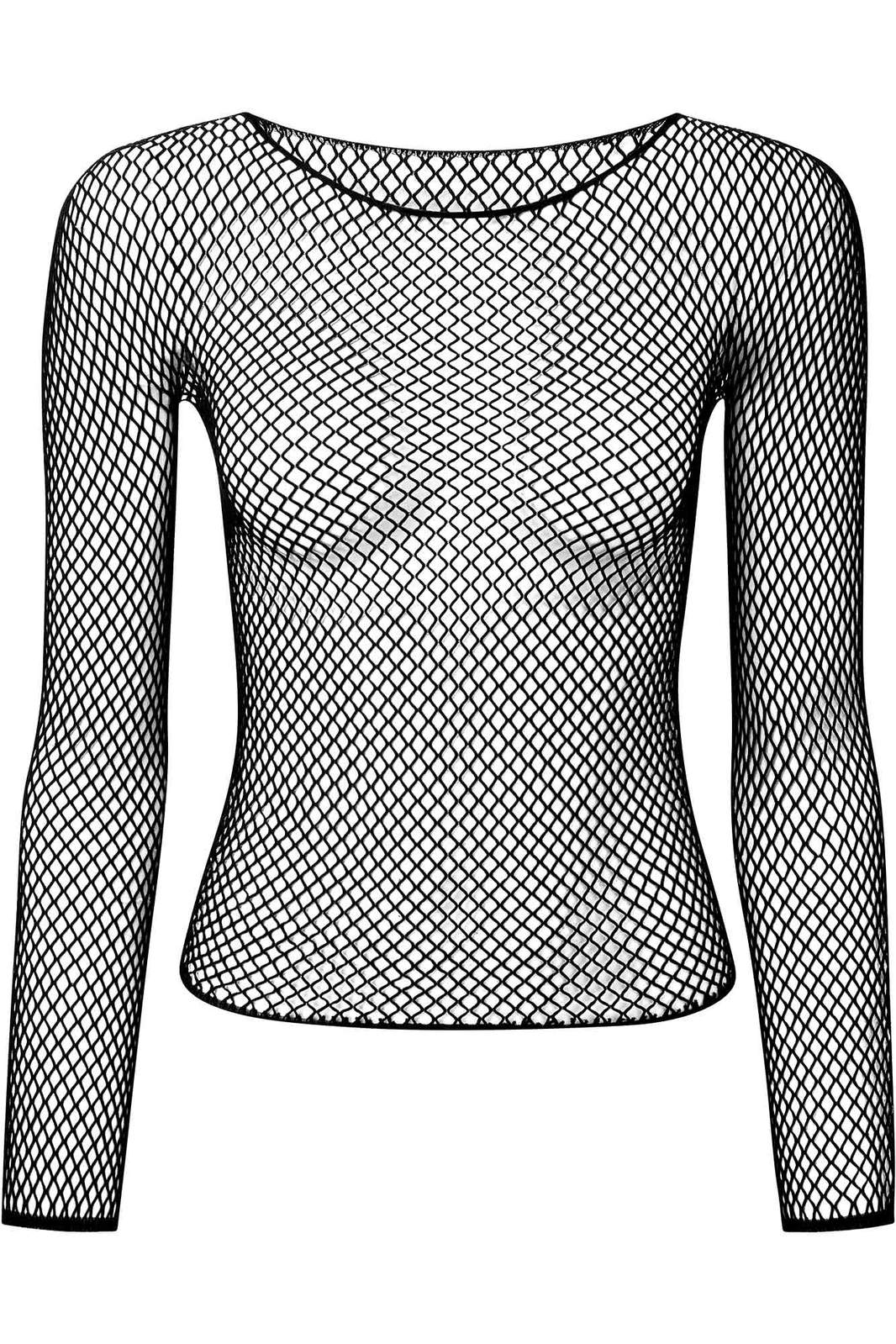 Hellrazor Fishnet Top [Black] - womens tops - VampireFreaks - Killstar