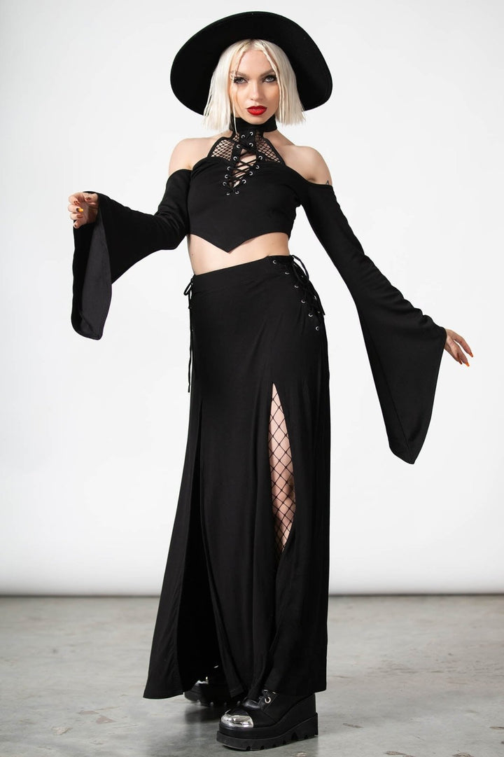 Hellverina Split Maxi Skirt - skirts - VampireFreaks - Killstar