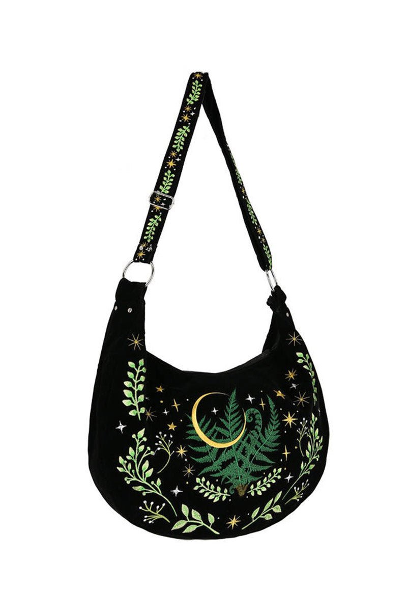 Herbal Hobo Bag with Fern Embroidery - bags & wallets - VampireFreaks - Restyle