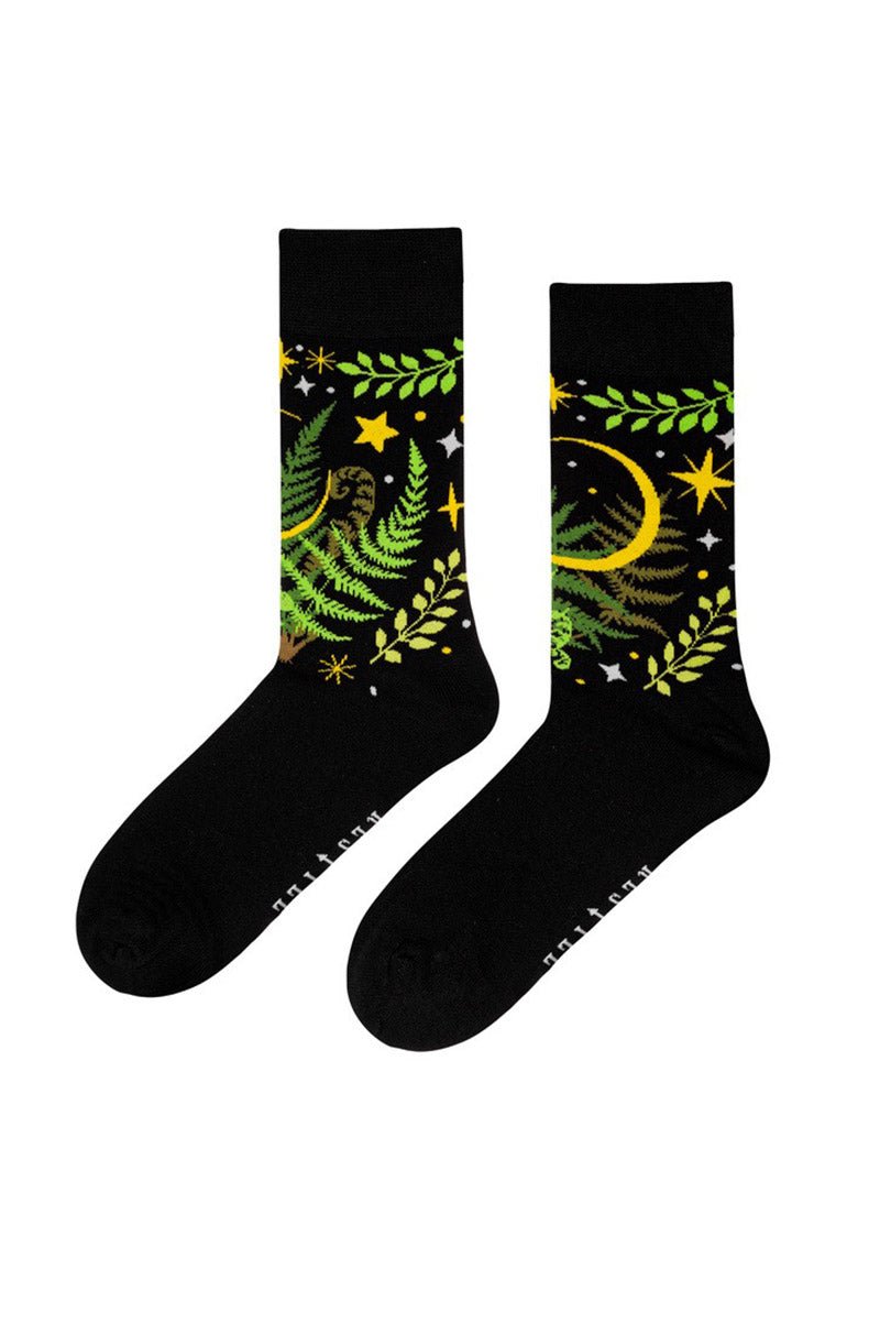 Herbal Jacquard Socks [Fern & Crescent]