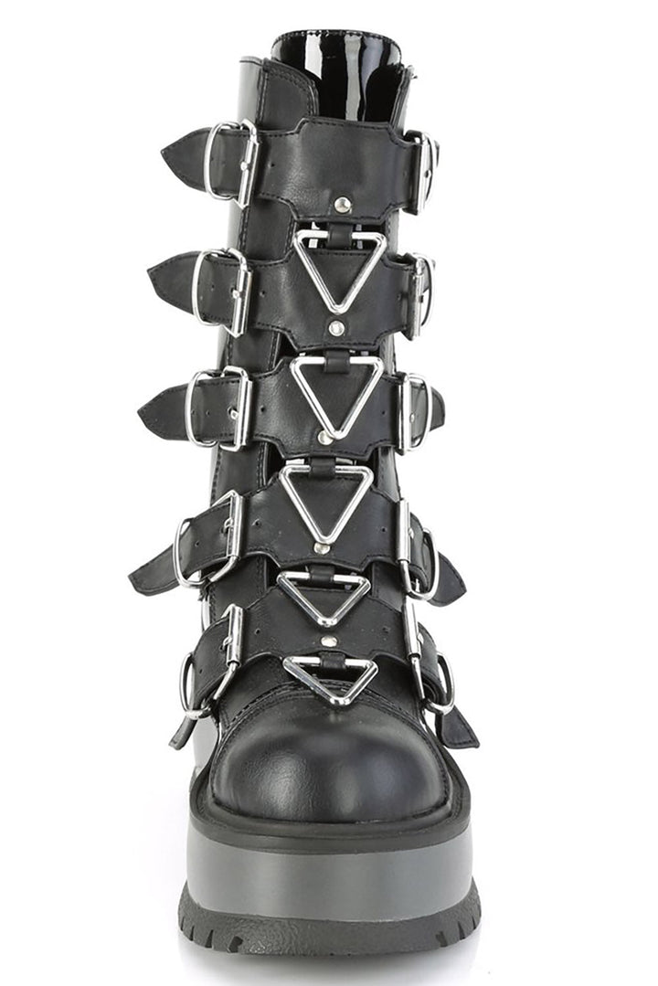 Here Comes Trouble Triangle Boots [SLACKER - 160 - BPT - VL] - womens shoes - VampireFreaks - Demonia