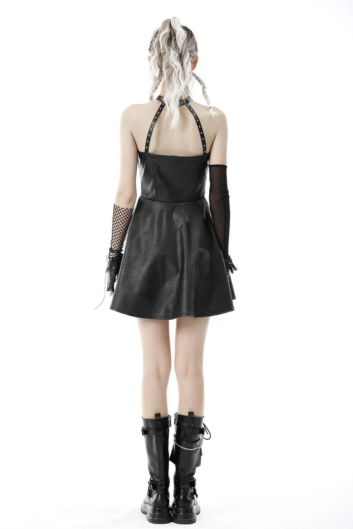 Hexed Leather Halter Dress - dresses - VampireFreaks - Dark In Love