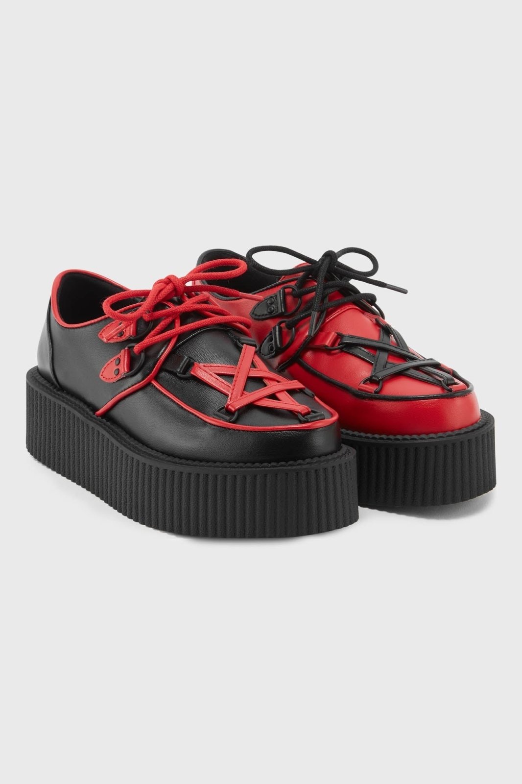 Hexellent Creepers [BLACK/RED] - womens shoes - VampireFreaks - Killstar