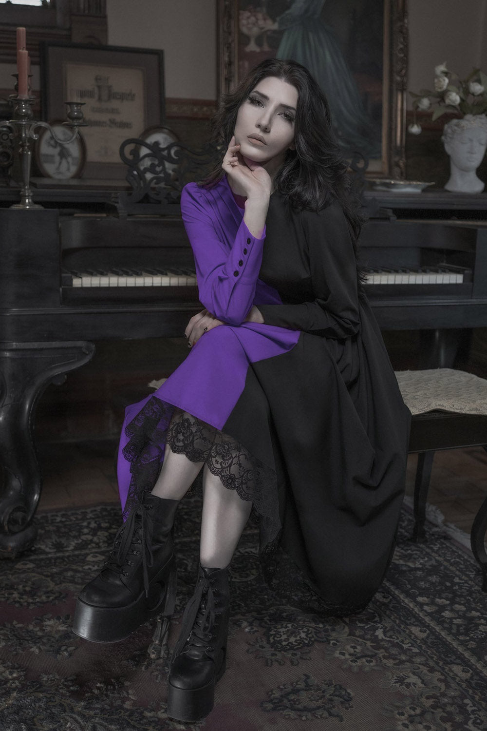 Hexen Dress [PURPLE/BLACK] - dresses - VampireFreaks - Lively Ghosts