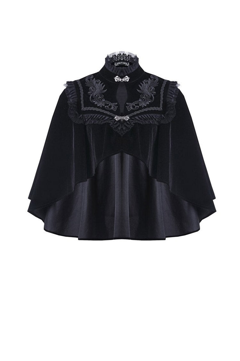 Snow Fright Embroidered Goth Cape