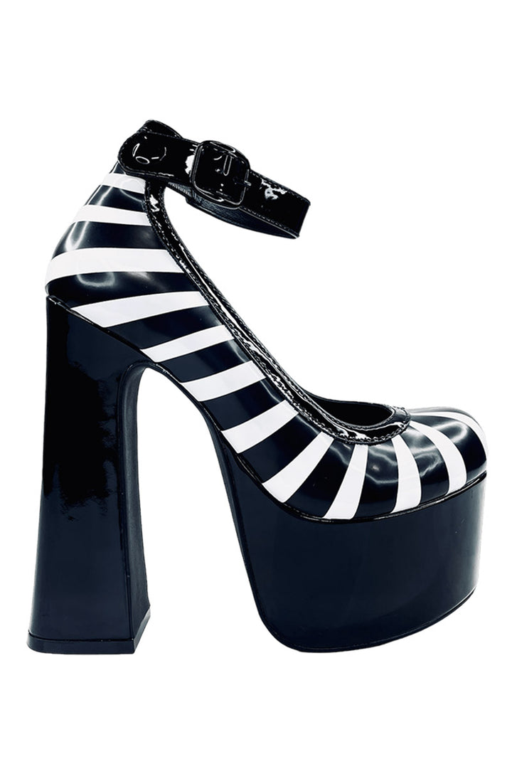 womens striped monster high heels