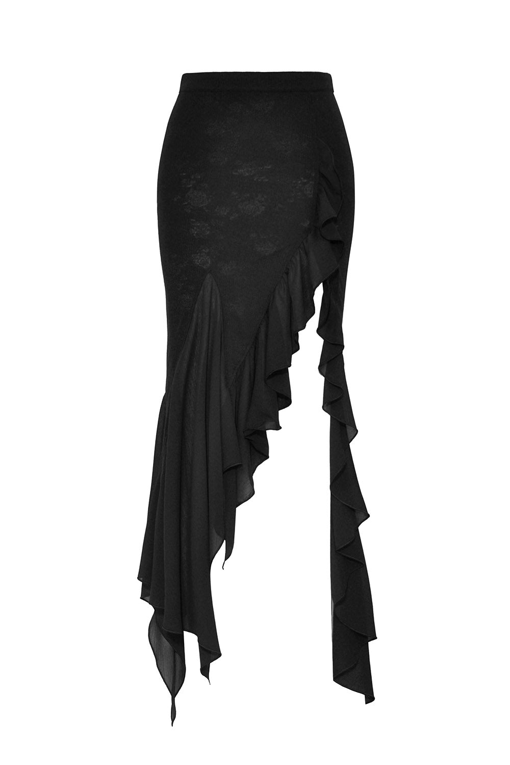 black distressed punk skirt