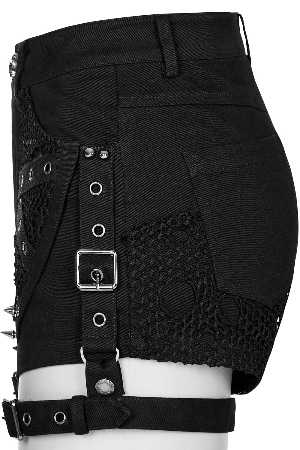 High - Waisted Garter Shorts - womens bottoms - VampireFreaks - Punk Rave