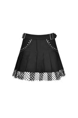 High Waisted Punk Pleated Skirt - skirts - VampireFreaks - Dark In Love