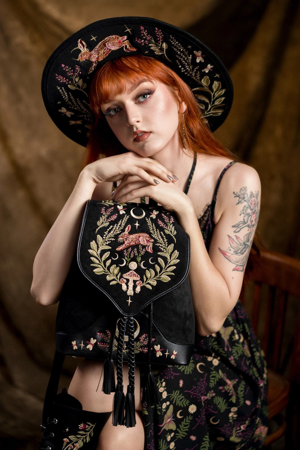 embroidered whimsygoth backpack 