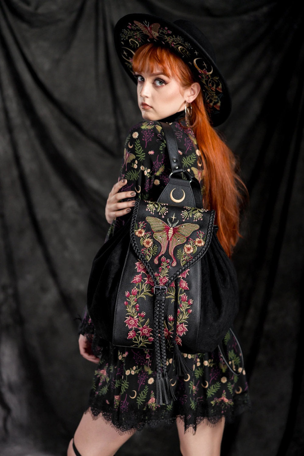 braided bohemian gothic backpack