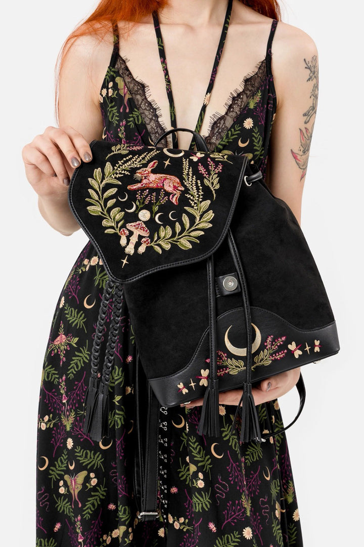 drawstring vegan hippie goth bag