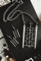 historic looking vintage inspired goth jewelry set 