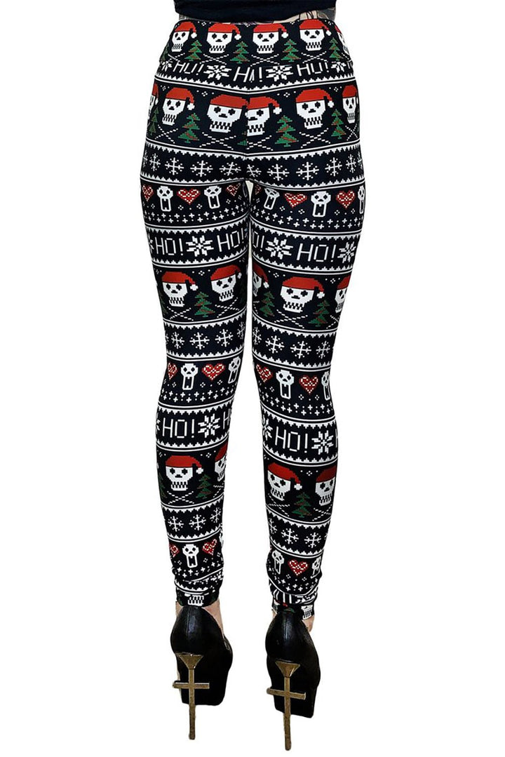 Ho Ho Holiday High Waist Leggings - womens bottoms - VampireFreaks - Too Fast