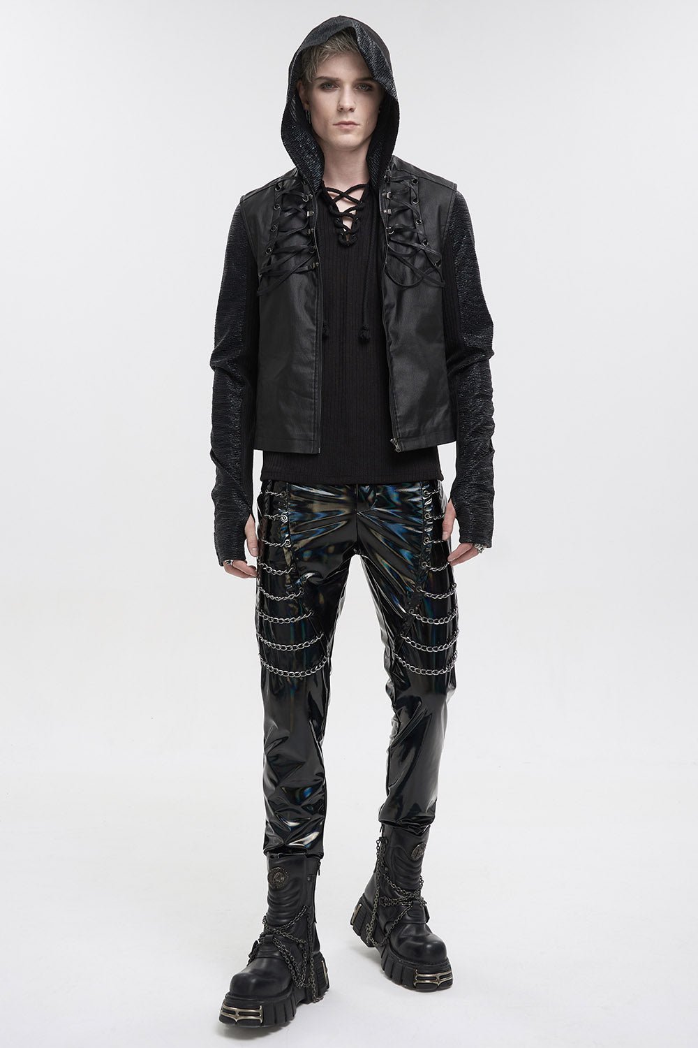 Holographic Hell Leather Pants - mens pants - VampireFreaks - Devil Fashion