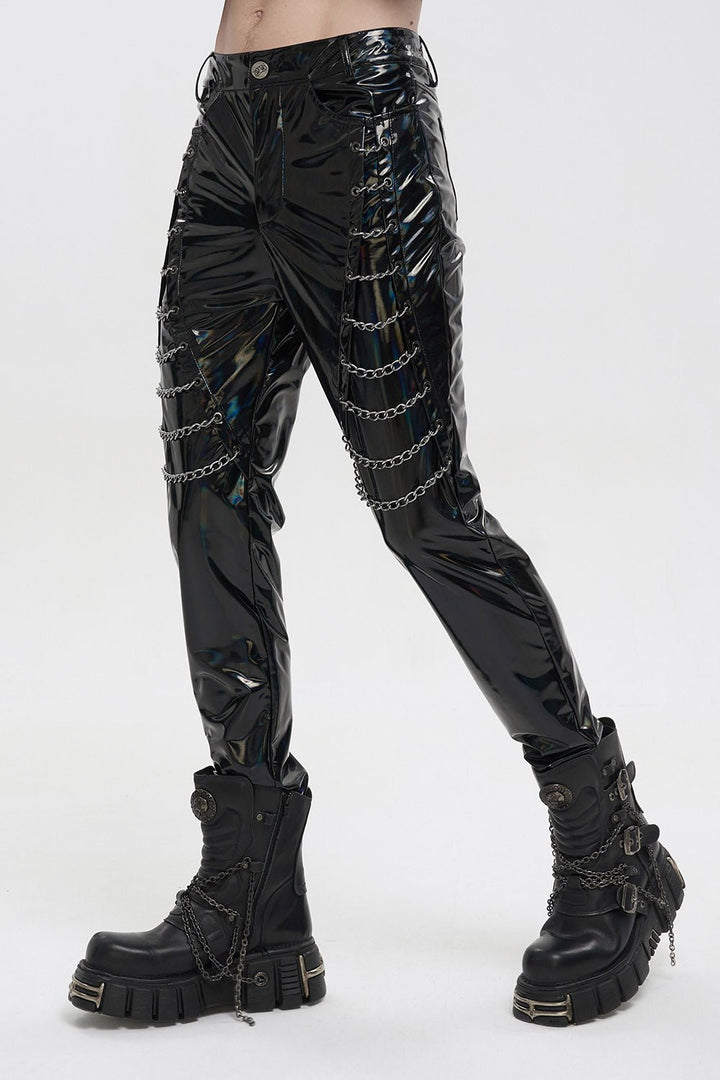 Holographic Hell Leather Pants - mens pants - VampireFreaks - Devil Fashion