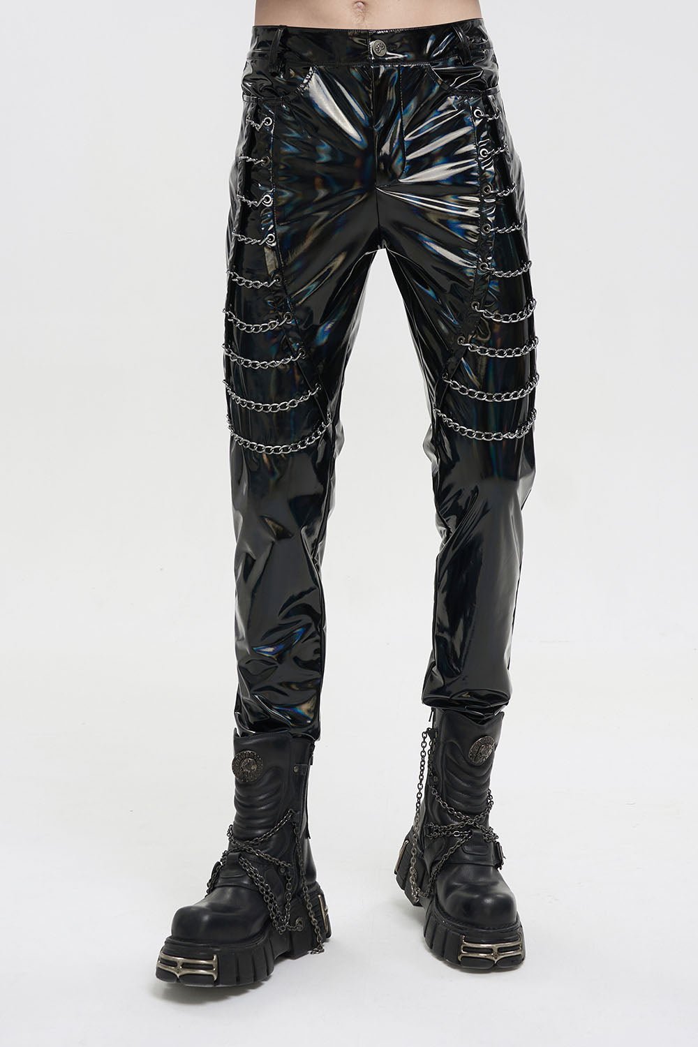 Holographic Hell Leather Pants - mens pants - VampireFreaks - Devil Fashion