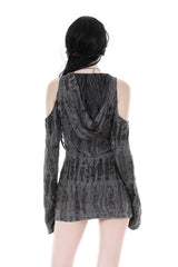 womens hooded grey dress