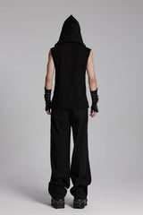 mens vegan leather cyberpunk o-ring top