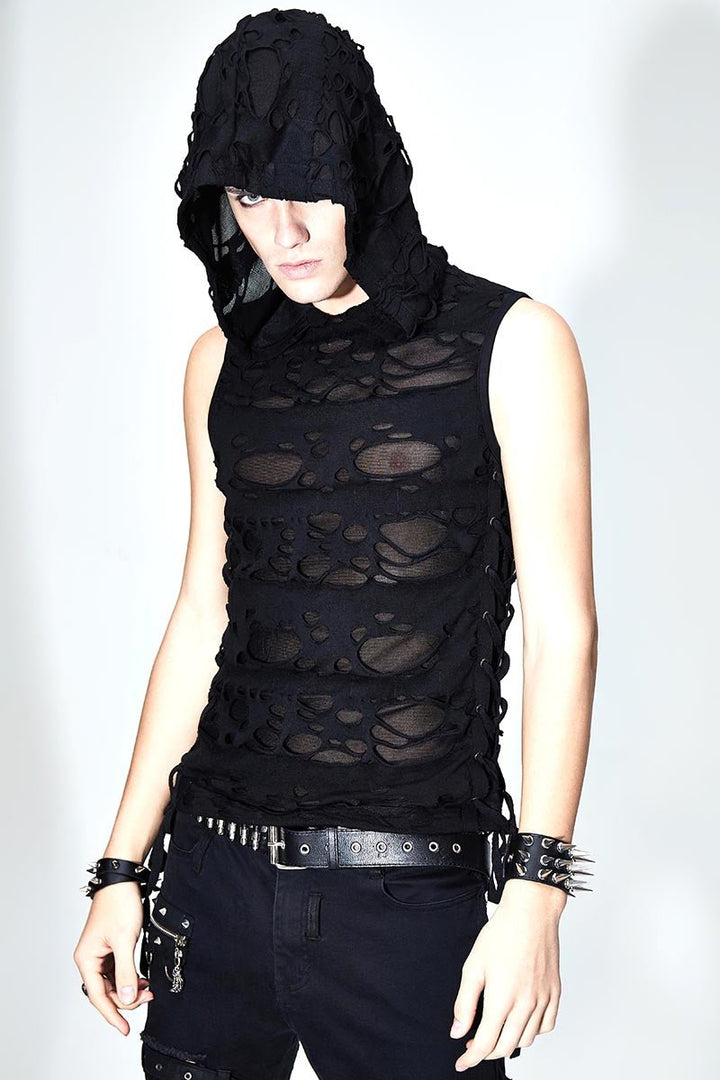 Hooded Zombie Vest - mens tops - VampireFreaks - Devil Fashion