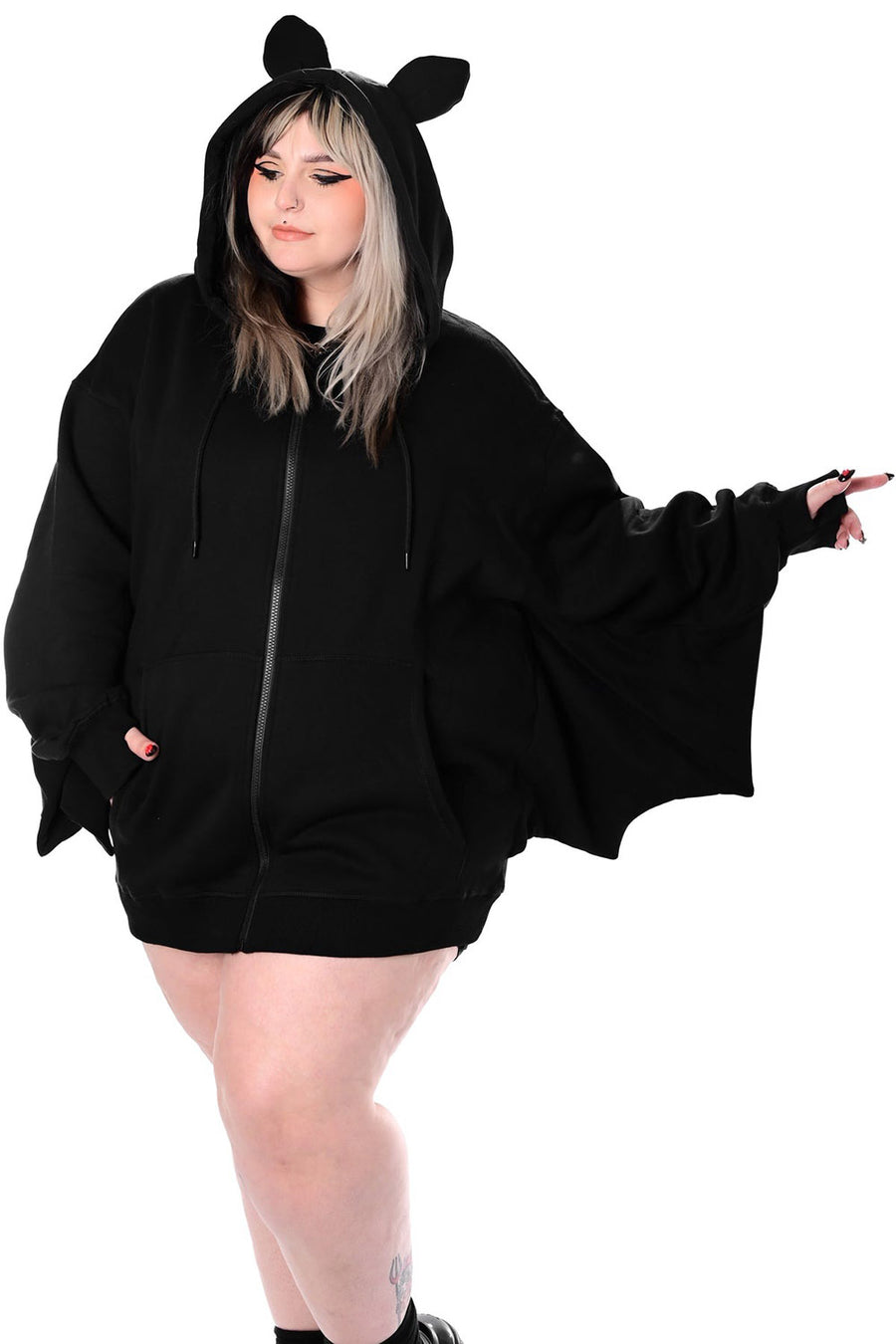 batwing emo hoodie