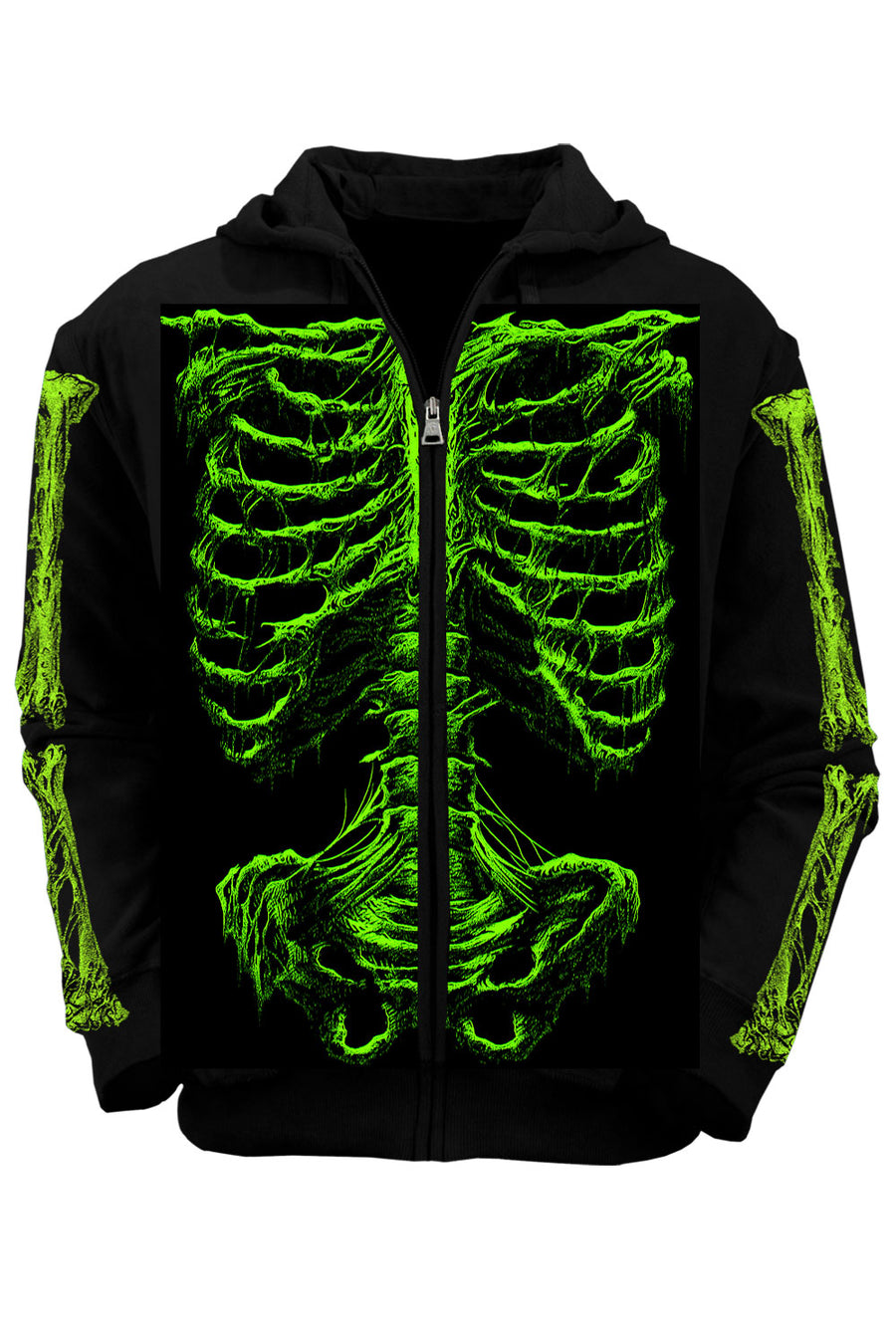 Zombie Rot Skeleton Hoodie [Monster Green]