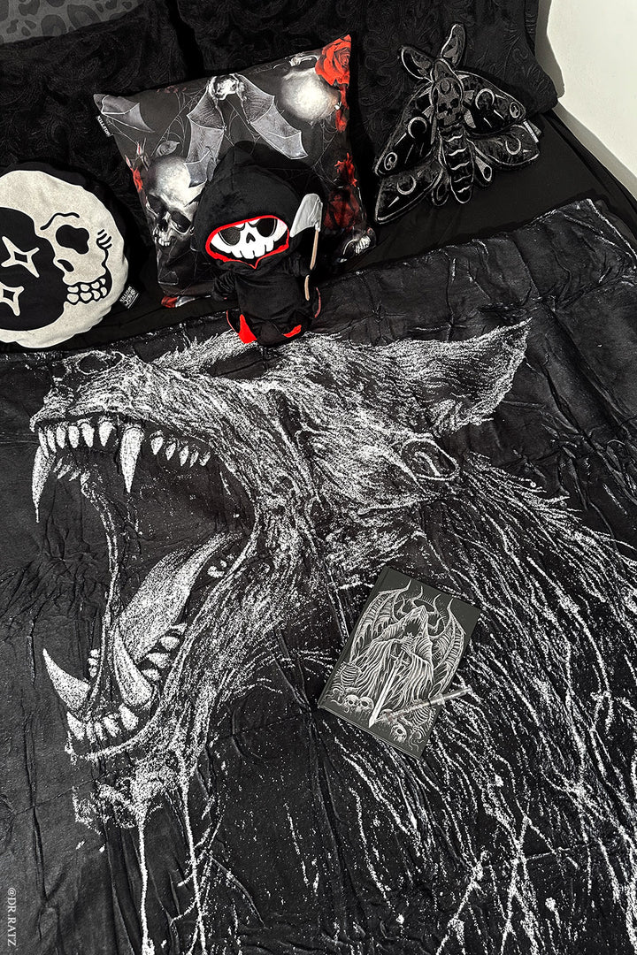 gothic werewolf throw blanket for couch