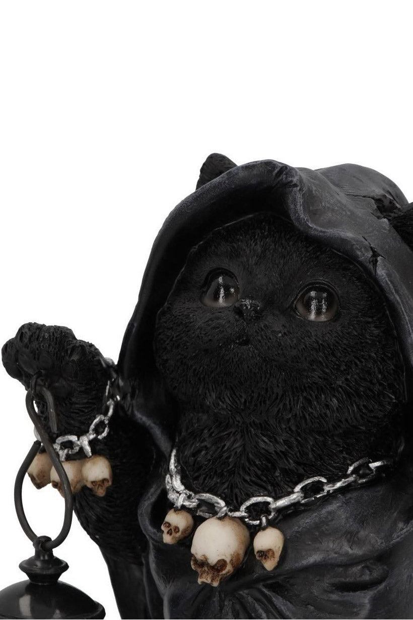 goth cat statue