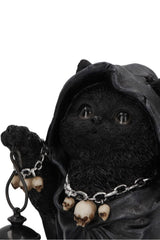 goth cat statue