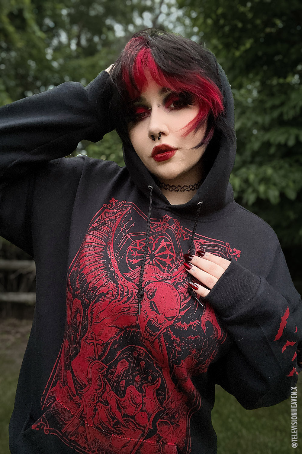 Blood red hoodie online