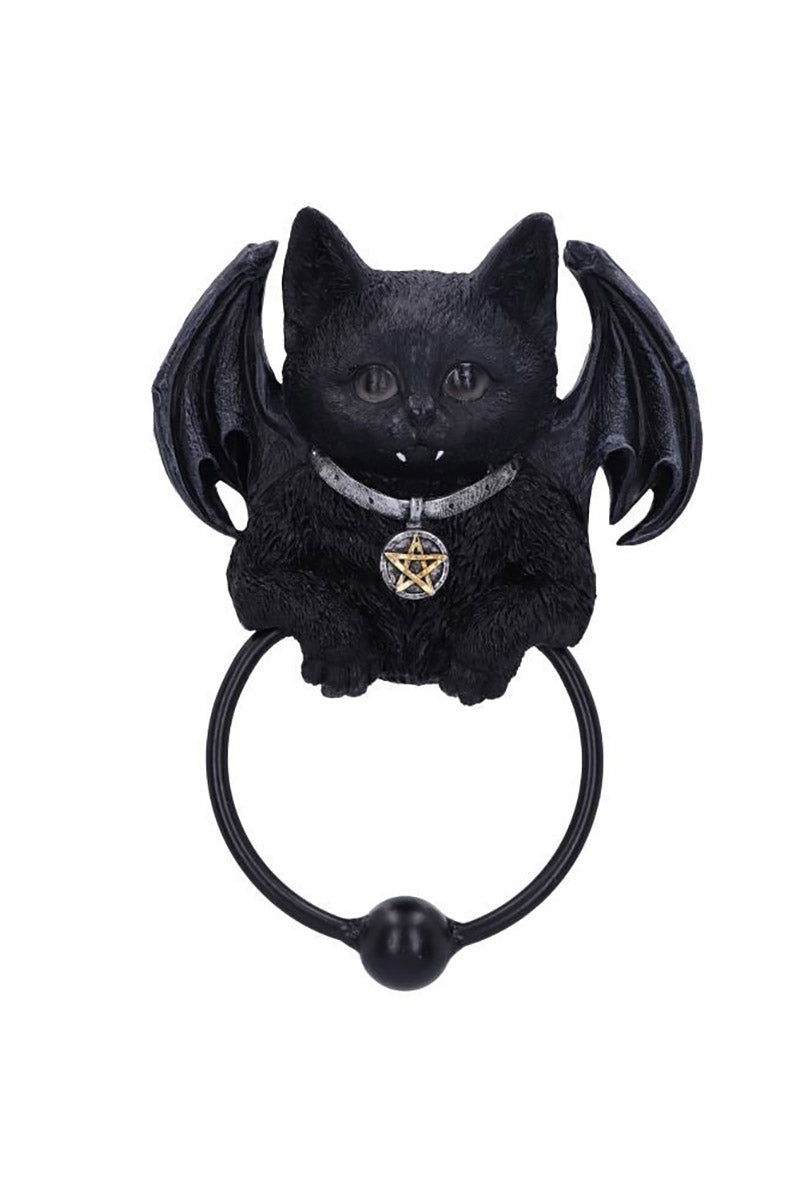 black cat door knocker