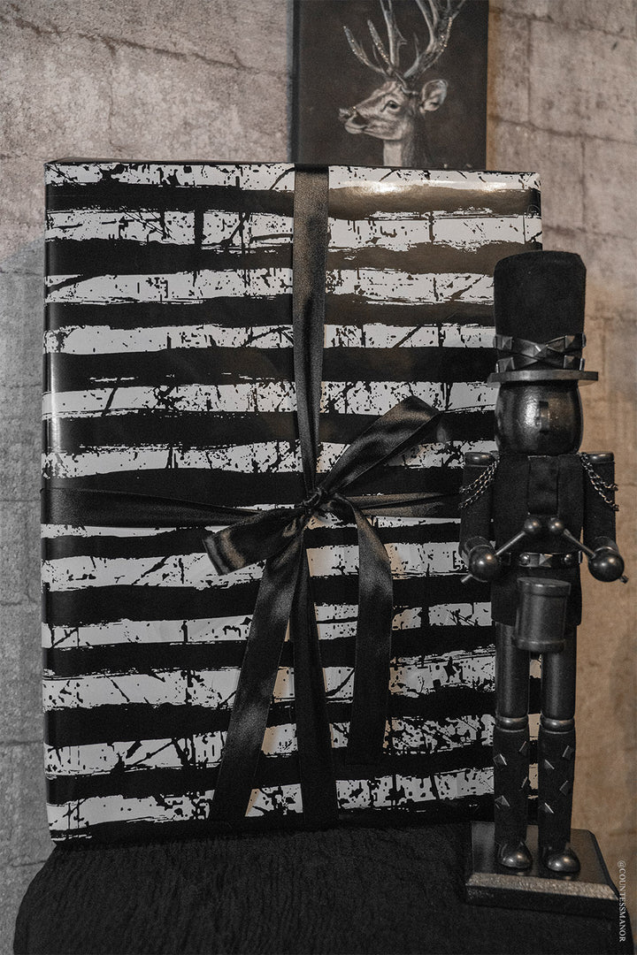 black and white striped wrapping paper