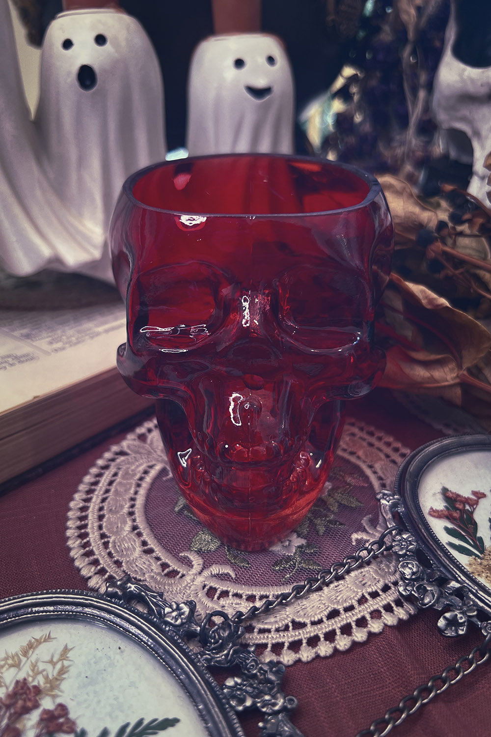 skull shaped drinking glass